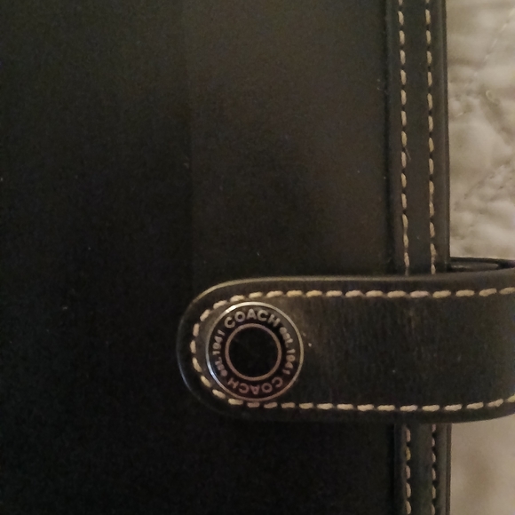Authentic Coach Black Leather Daily Planner - Picture 3 of 8